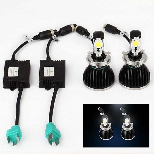  Conquer® 30W 3000Lumens H4 High Power High Brightness LED Headlight Headlamp for Car
