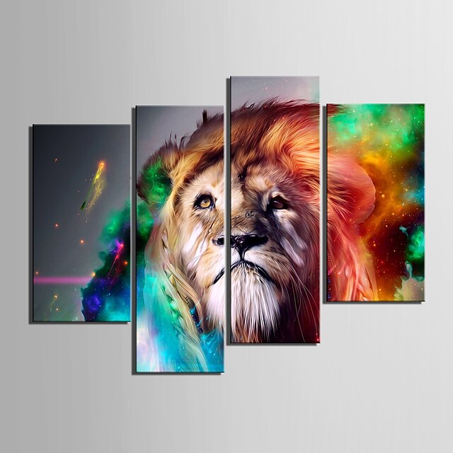  Estampado Laminado Impressão De Canvas - Animais 4 Painéis Art Prints