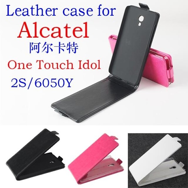  For Alcatel Case Flip Case Full Body Case Solid Color Hard PU Leather Alcatel