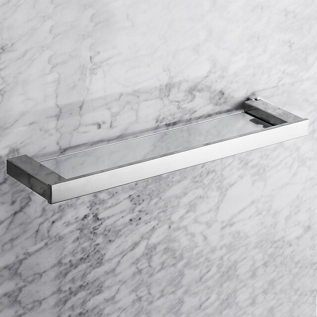  Bathroom Shelf Contemporary Stainless Steel 1 pc - Hotel bath