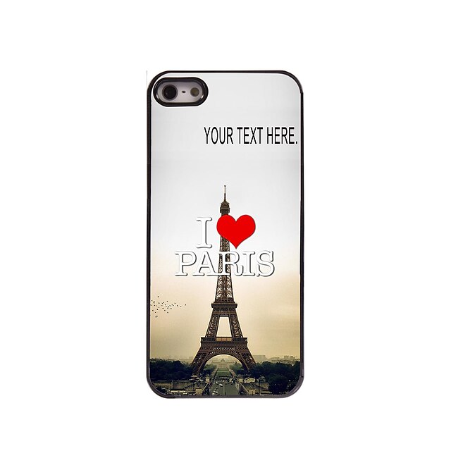  cas personnalisé J'aime Paris cas tour eiffel design en métal pour iPhone 5 / 5s