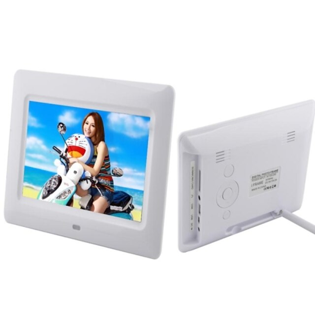  7-inch  LCD Loop Playback Digital Photo Frame with Remote Control Music Video (White and Black)