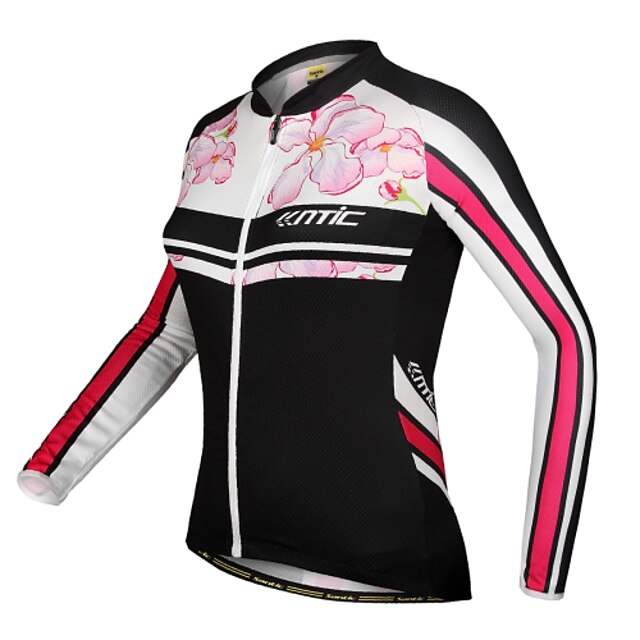  SANTIC Per donna Manica lunga Floral botanico Bicicletta Giacca di pelle Maglietta / Maglia Top Ompermeabile Tenere al caldo Antivento Gli sport Inverno 100% poliestere Abbigliamento / Elasticizzato