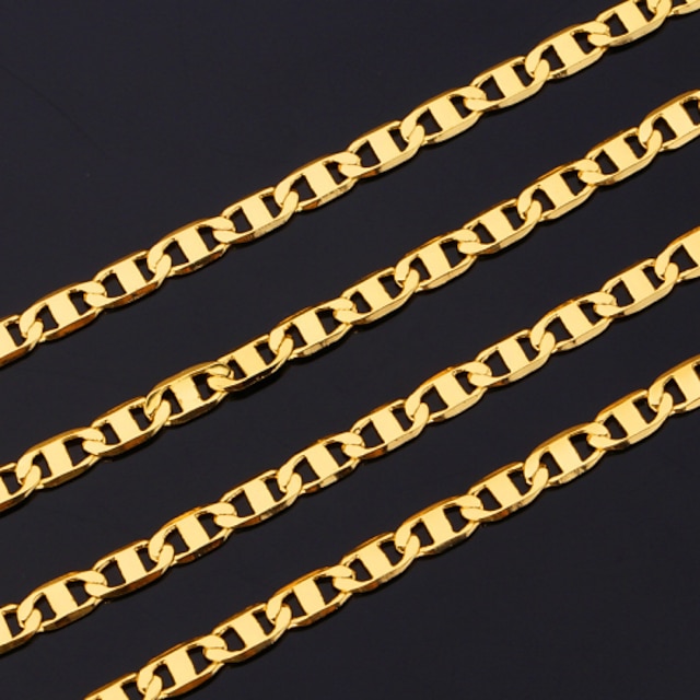 Herre Kædehalskæde Baht-kæden Damer Dubai Plastik Guldbelagt Gult guld Guld 55 cm Halskæder Smykker Til Julegaver Fest / 18 K guld fyldt