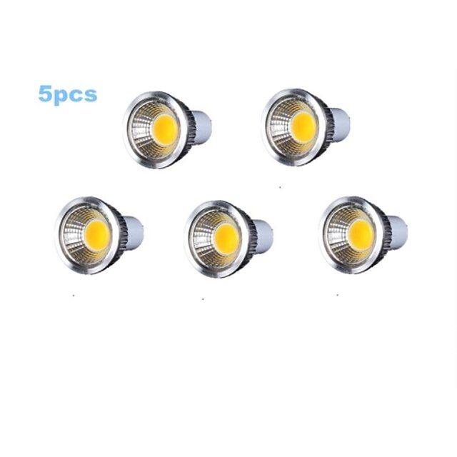  GU10 Spot LED Projecteurs PAR MR16 5 COB 350-400 lm Blanc Chaud Gradable AC 100-240 V 5 pièces