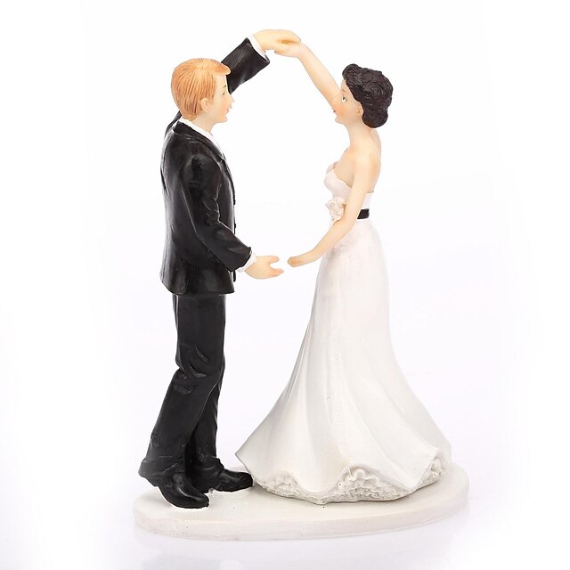  Decorações de Bolo Tema Clássico Casal Clássico Resina Casamento com Caixa de Ofertas