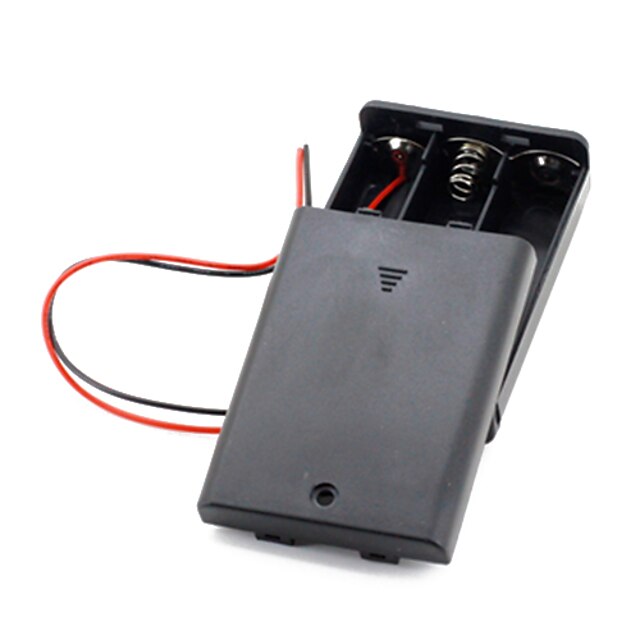  3ks AA nebo AAA baterie baterie (4.5V) klip držák truhlík případě černá