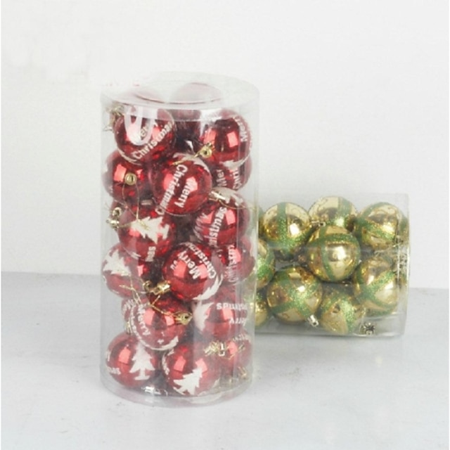  Christmas Decorations Christmas Tree Ornaments Ball Cute Lovely Plastic Adults' Toy Gift 24 pcs