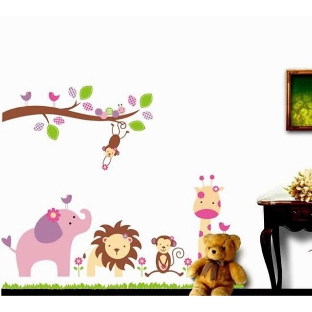 ZOOYOO® removable beautiful cute branch and animals wall sticker home