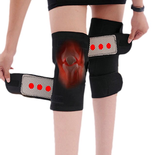  JZ niveau ceinture thérapie magnétique chauffant genou noir support de renfort avant et à l'arrière spontanée (2 pcs)