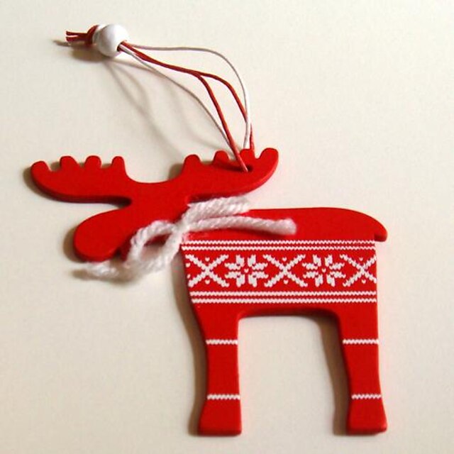  クリスマスの飾りのためのクリスマスデコレーションの赤鹿の形をぶら下げ1個のMDFのmateriels