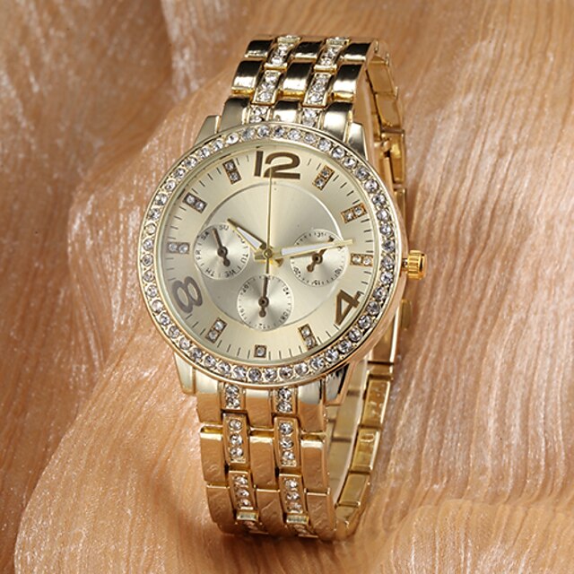  Men's Women's Unisex Pocket Watch Wrist Watch Japanese Quartz Imitation Diamond Alloy Band Analog Sparkle Fashion Dress Watch Gold - Gold