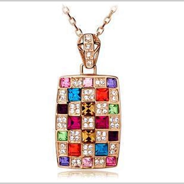  Women's Pendant Necklace Crystal Gemstone Austria Crystal Alloy Pendant Necklace ,