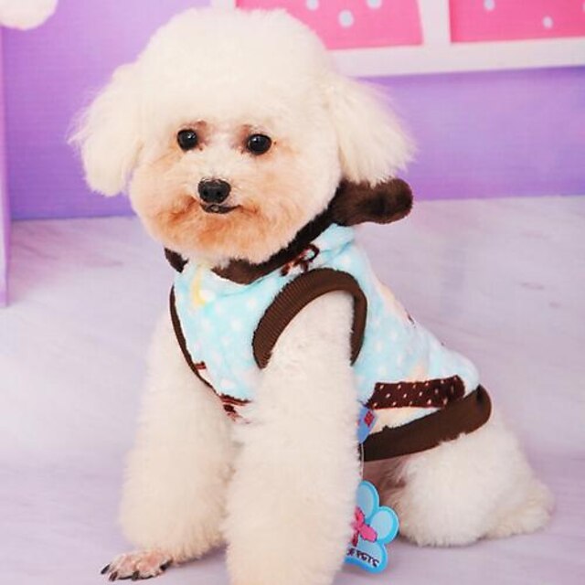  Gatto Cane Cappottini Inverno Abbigliamento per cani Blu Rosa Costume Nylon Cotone XS S M L XL