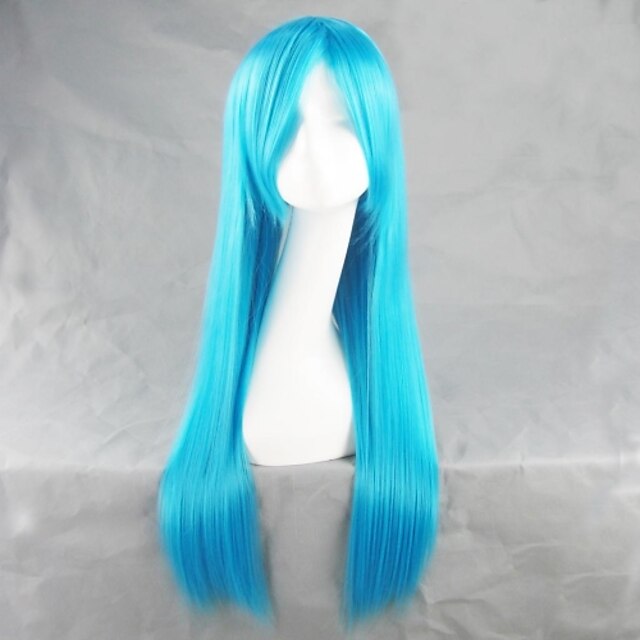  Cosplay Cosplay Cosplay Wigs Women's 32 inch Heat Resistant Fiber Blue Anime
