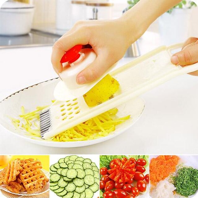  Multifunction Vegetable Fruit Cutter Slicer 1 Set Plastic 24.5x9x2cm