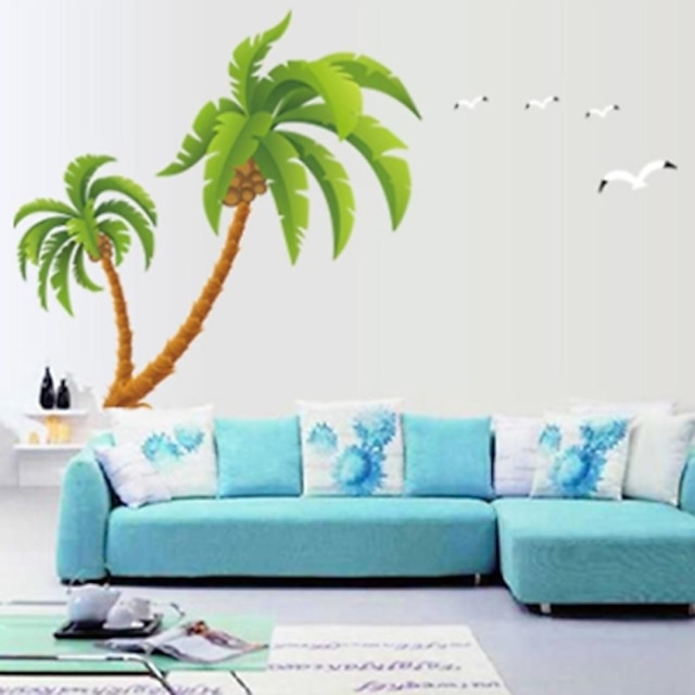 doudouwo® muurstickers muur stickers, botanische prachtige kokospalmen pvc muurstickers