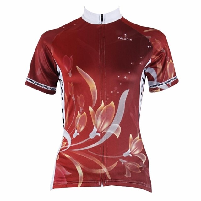  ILPALADINO Γυναικεία Κοντομάνικο Φανέλα ποδηλασίας Κόκκινο Άνθινο / Βοτανικό Ποδήλατο Αθλητική μπλούζα Μπολύζες Αναπνέει Γρήγορο Στέγνωμα Αθλητισμός Ρούχα