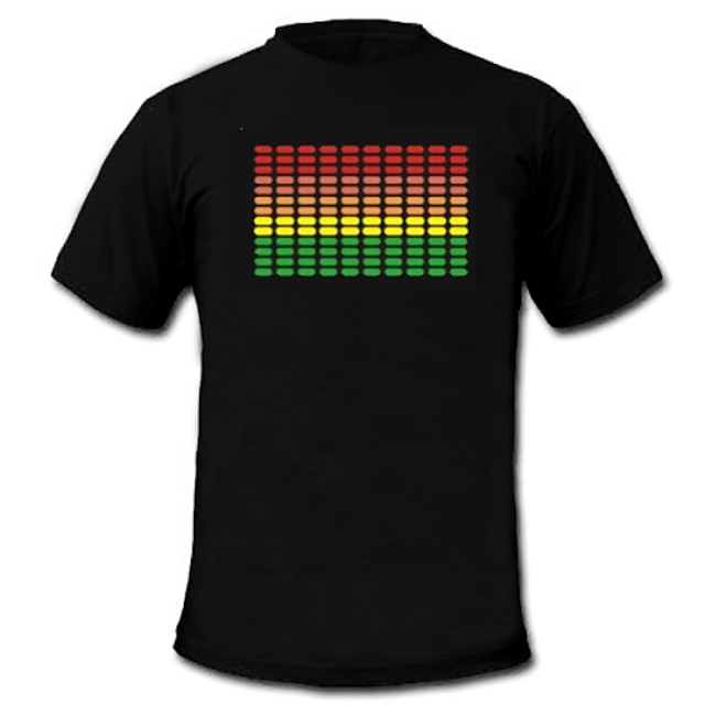 LED T-shirts Sound activated LED lights Textile National Flag 2 AAA ...