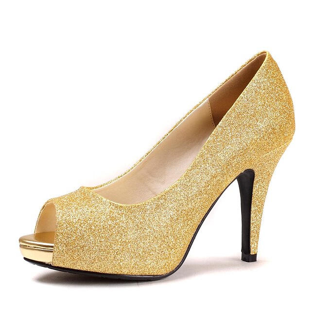  Women's Glitter Spring / Summer / Fall Stiletto Heel / Platform Blue / Gold / Purple / Wedding