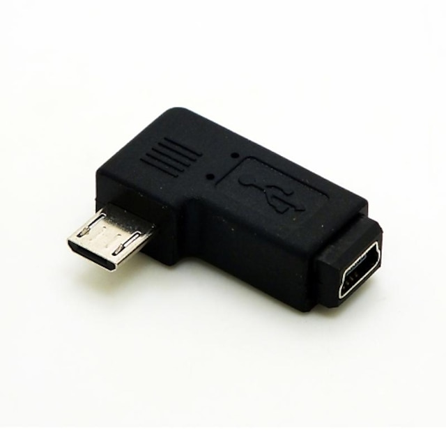  în unghi de 90 de grade la stânga micro USB de sex masculin la mini USB de sex feminin adaptor extensie conventer