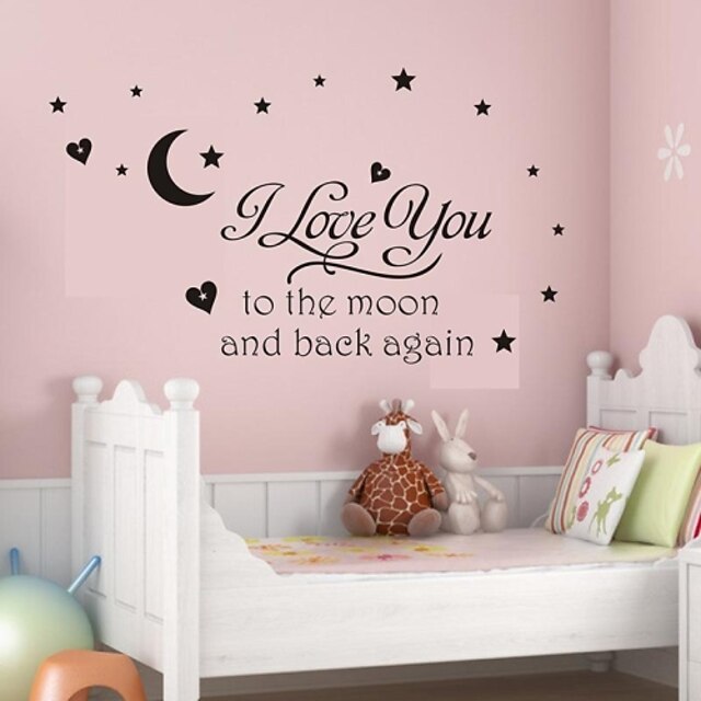  Wall Stickers Wall Decals, I Love You to The Moon PVC Wall Stickers