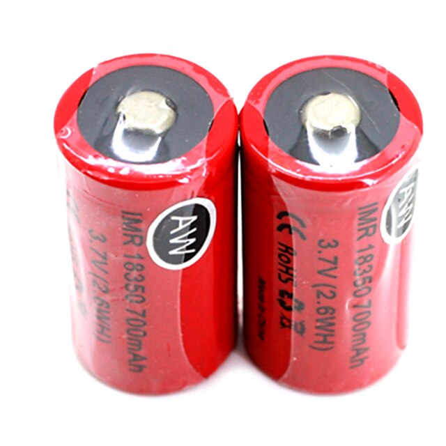  3.7V 700mAh Rechargeable Li-ion 18350.0 Batterie 2 pcs