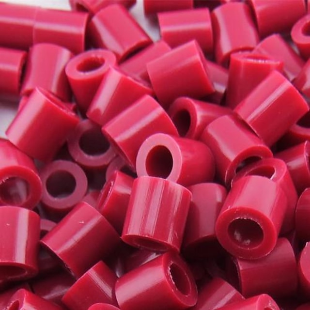  Approx 500PCS/Bag 5MM Purplish Red Perler Beads Fuse Beads Hama Beads DIY Jigsaw EVA Material Safty for Kids  