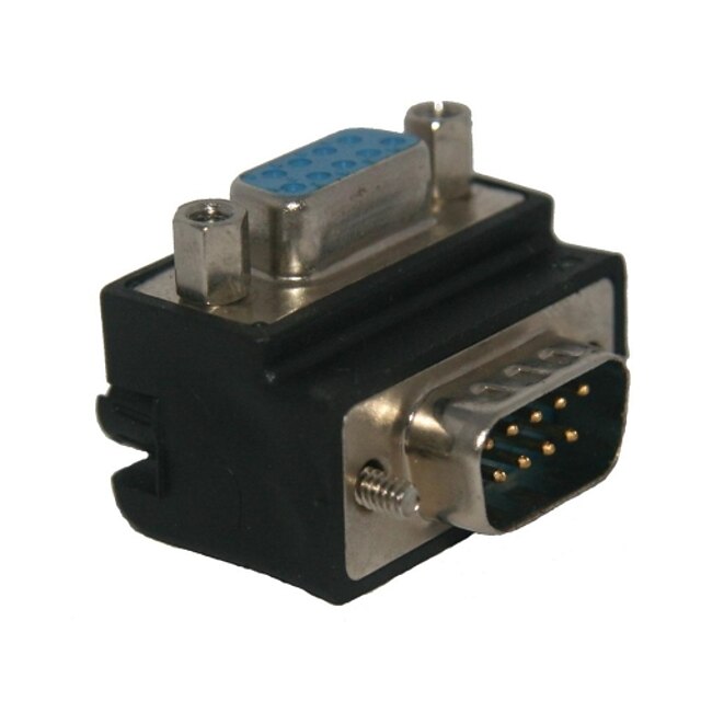  Standard Right Angle 90 Degree DB9P Female to Male 9Pin Connector Adapter