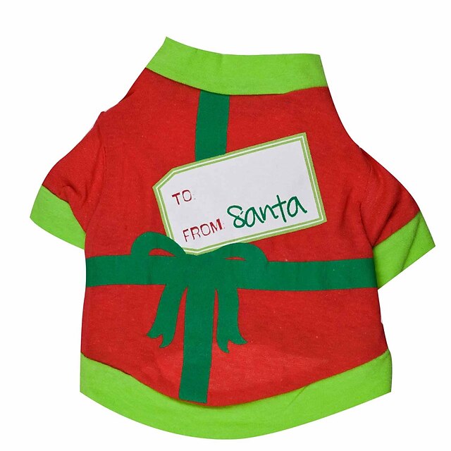  Shirt / T-Shirt Christmas Dog Clothes Puppy Clothes Dog Outfits Breathable Black Green Costume  Dog  Dog Shirts for Dogs