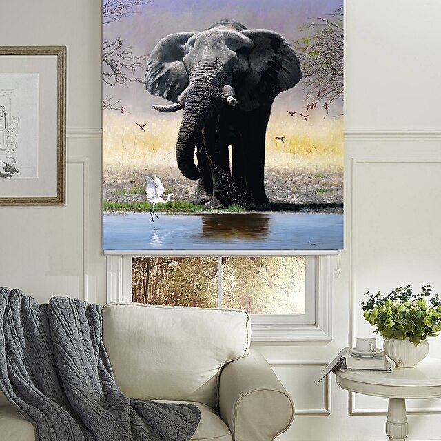  realistiskt levande elefant rullgardin