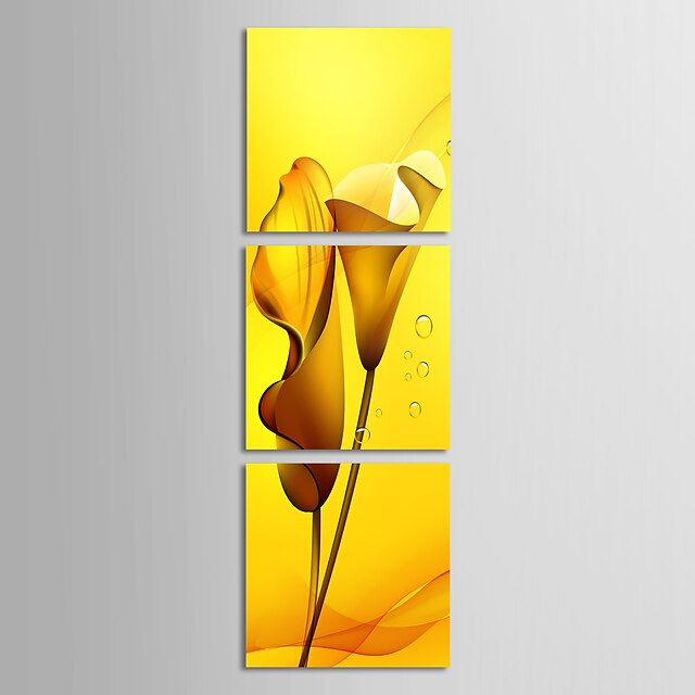  Leinwand Kunst Blumen Gelbe Lilien 3er Set