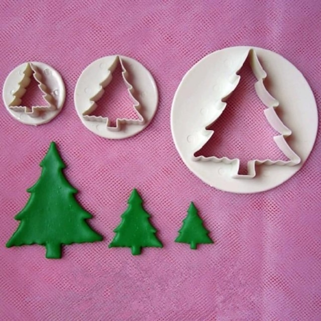  3pcs modelli torta matrice fondente albero di Natale