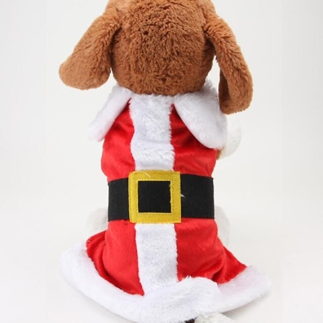  Hond kostuums Jassen Kleurenblok Cosplay Kerstmis ulko- Winter Hondenkleding Rood Kostuum Katoen S M L