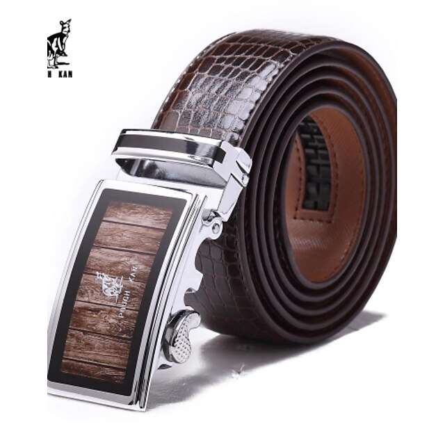  Pouch Kan® Men's Fashion and Business Cowskin Automatic Buckle Belt