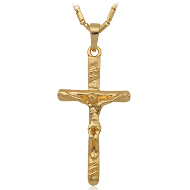  18k echt goud geplatineerd jesus kruis hanger ketting cadeau voor vrouwen mannen van hoge kwaliteit