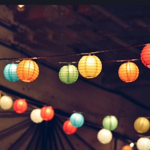  solar 10led multicolor lantern șir lumina de petrecere în aer liber de gradina lampă