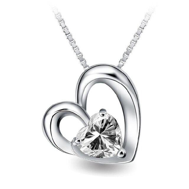  Women's Pendant Necklaces Crystal Sterling Silver Love Jewelry For