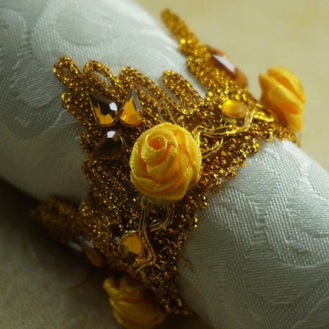  Korona złota pierścień kryształ serwetka wiele kolorów, akryl, 4.5cm, zestaw 12