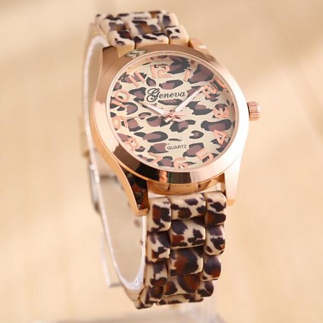  Damen Armbanduhren für den Alltag / Modeuhr / Armbanduhr Silikon Band Leopard Mehrfarbig / Ein Jahr / SODA AG4