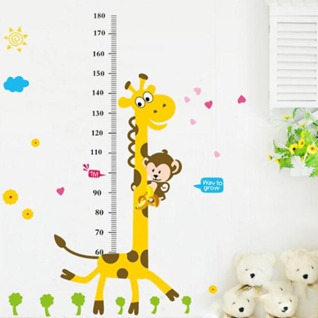  Animals Wall Stickers Plane Wall Stickers Decorative Wall Stickers Height Stickers Material Re-Positionable Home Decoration Wall Decal