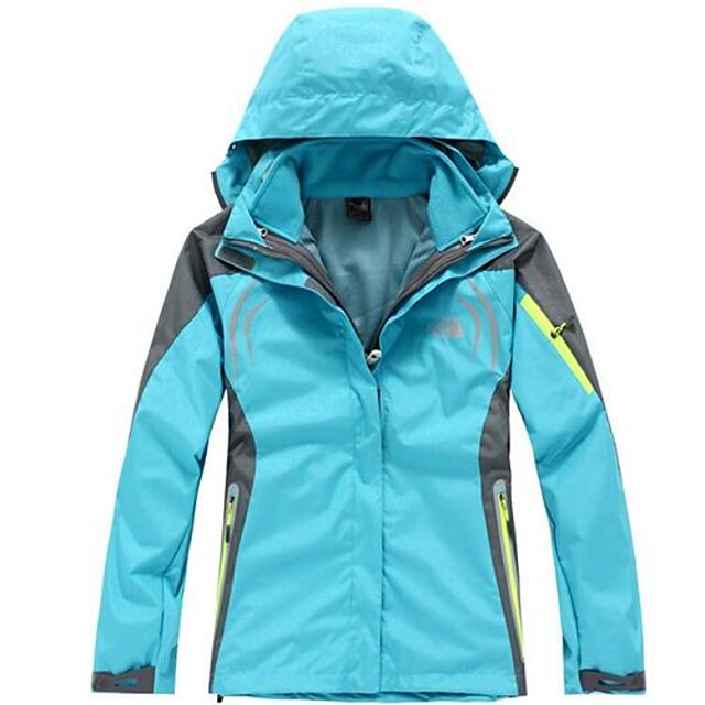 Women's Hiking Jacket Outdoor Winter Windproof, Waterproof, Thermal / Warm 3-in-1 Jacket / Winter Jacket / Top Skiing / Camping / Hiking / Climbing / Breathable / Quick Dry / Quick Dry / Breathable