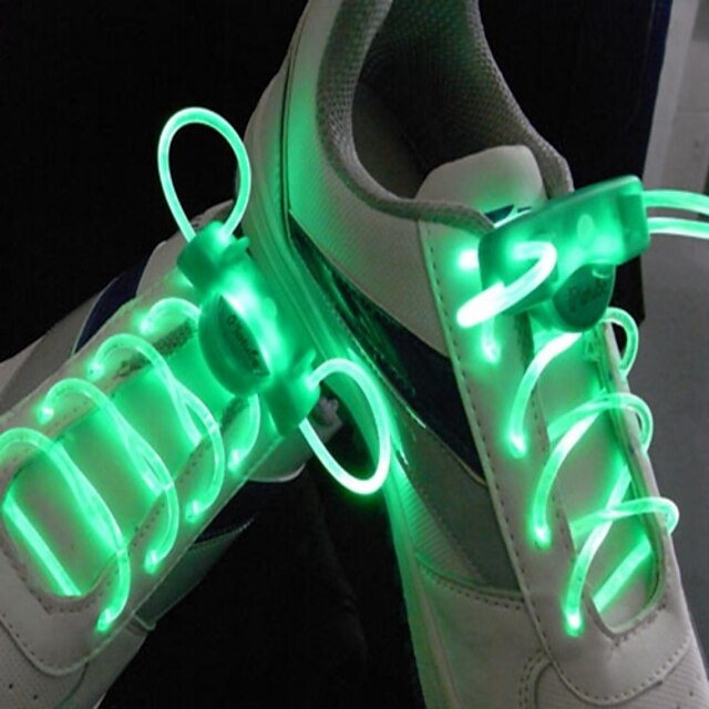  hosszú fényes villanás lassú villanás vízálló led cipőfűző zöld (1-pár)