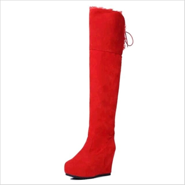  Women's Shoes Fashion Boots Wedge Heel Over The Knee Boots  More Colors available