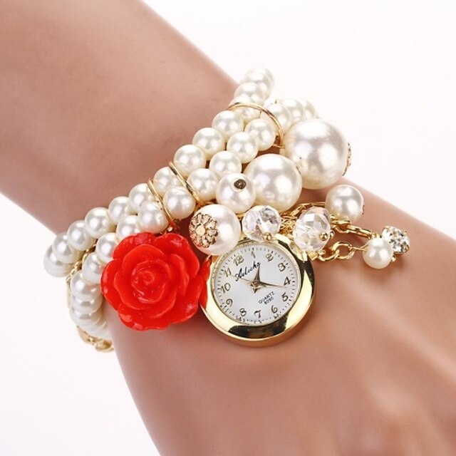  Women's Fashion Watch Bracelet Watch Quartz White Analog Pearls - Coffee Red Navy