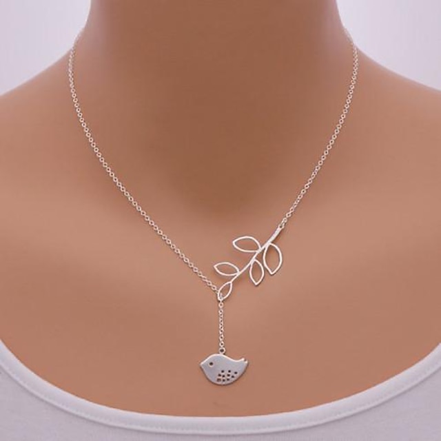  Women's Pendant Necklace Lariat Bird Leaf Animal Ladies Cute Alloy Silver Necklace Jewelry 1pc For Party Casual Daily Office & Career