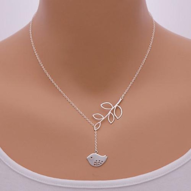  Dam Hänge Halsband Lasso Fågel Löv Djur damer söt stil Legering Silver Halsband Smycken 1st Till Fest Tillfällig Dagligen Kontor & Karriär