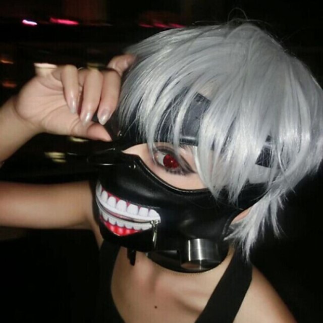  Maske Inspirert av Tokyo Ghoul Cosplay Anime Cosplay-tilbehør Maske Lær Herre Dame ny Varmt Halloween kostymer