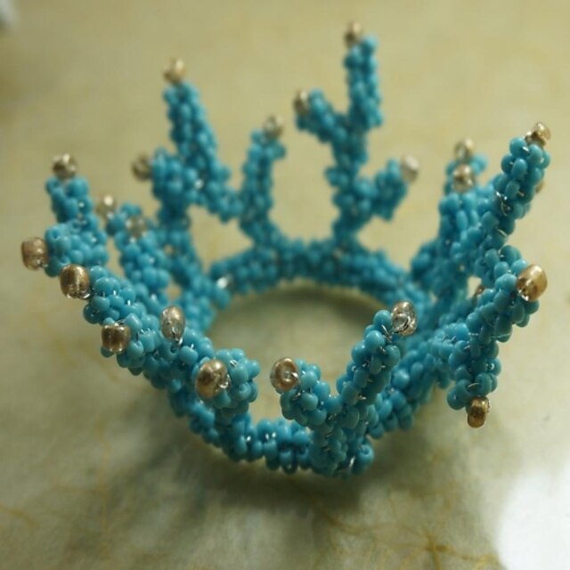  koraal servetring vele tak, glazen kralen, 4,5 cm, set van 12