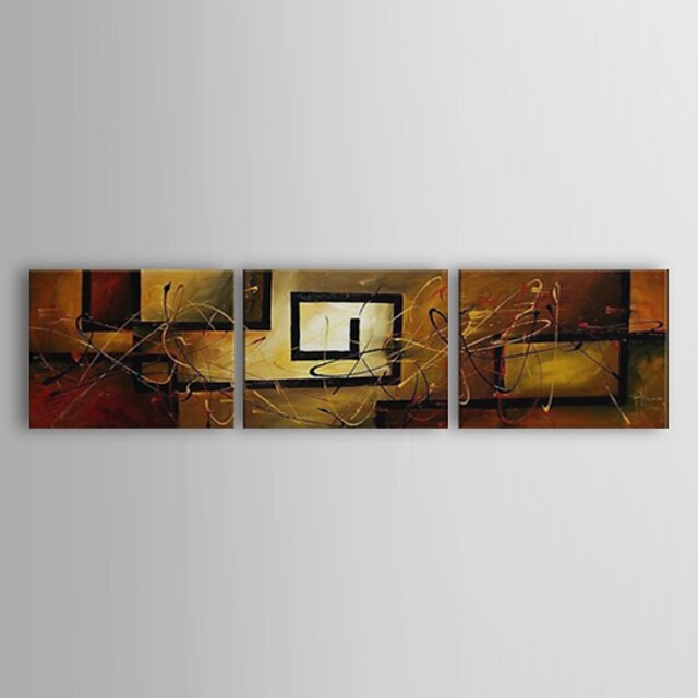 HANDMÅLAD Stilleben Horisontell Panoramautsikt Duk Hang målad oljemålning Hem-dekoration Tre paneler